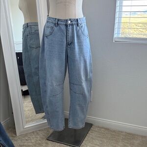 Light Blue barrel Jeans